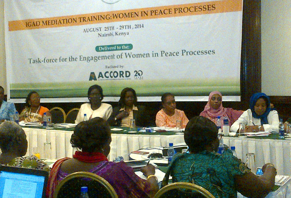 ACCORD?s Training Unit collaborates with IGAD to train women mediators from Sudan and South Sudan