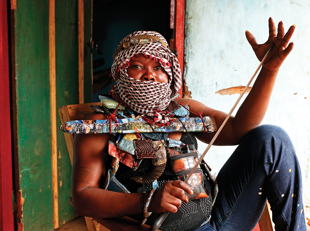 Masked female member of the anti-balaka