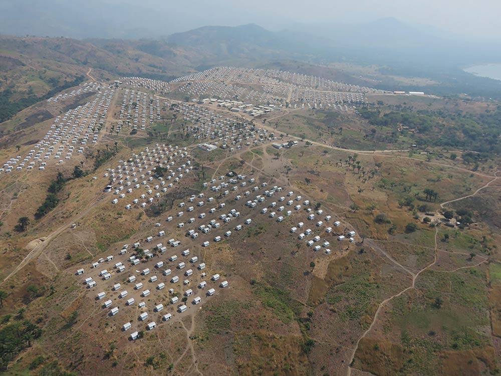 aerial view of a camp