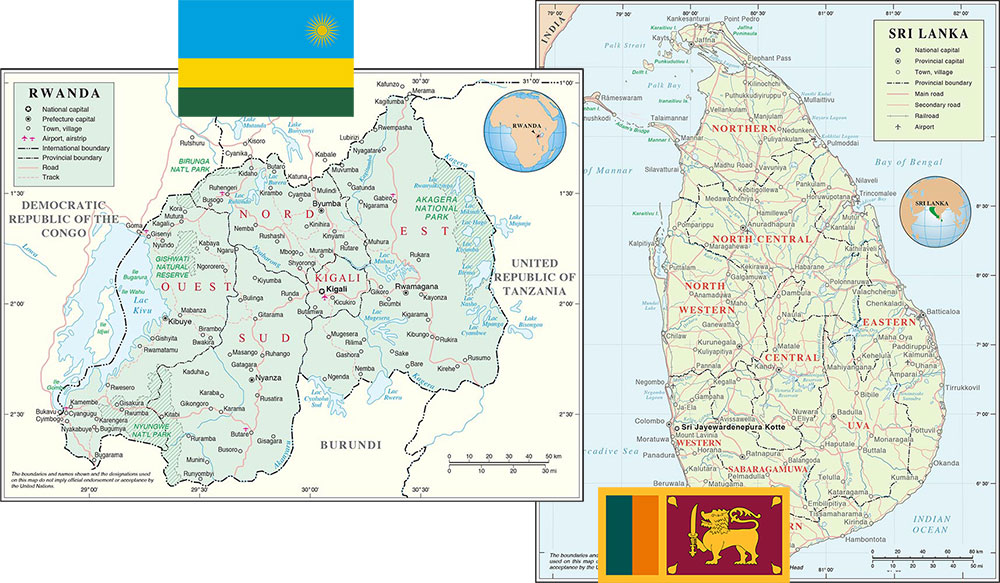 Rwanda and Sri Lanka