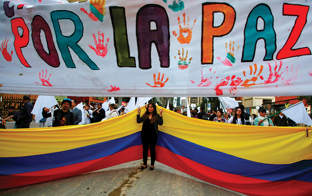 March in Bogota, Colombia