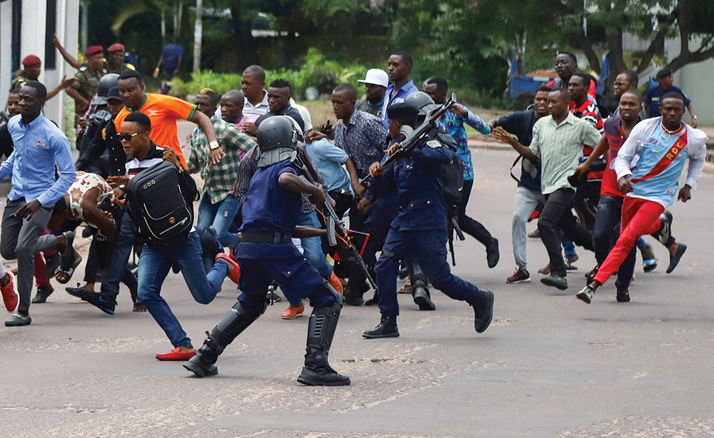 Congolese Riot Policemen