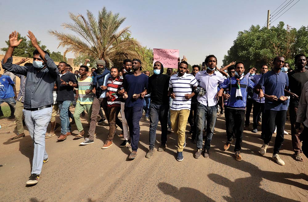 Sudanese demonstrators