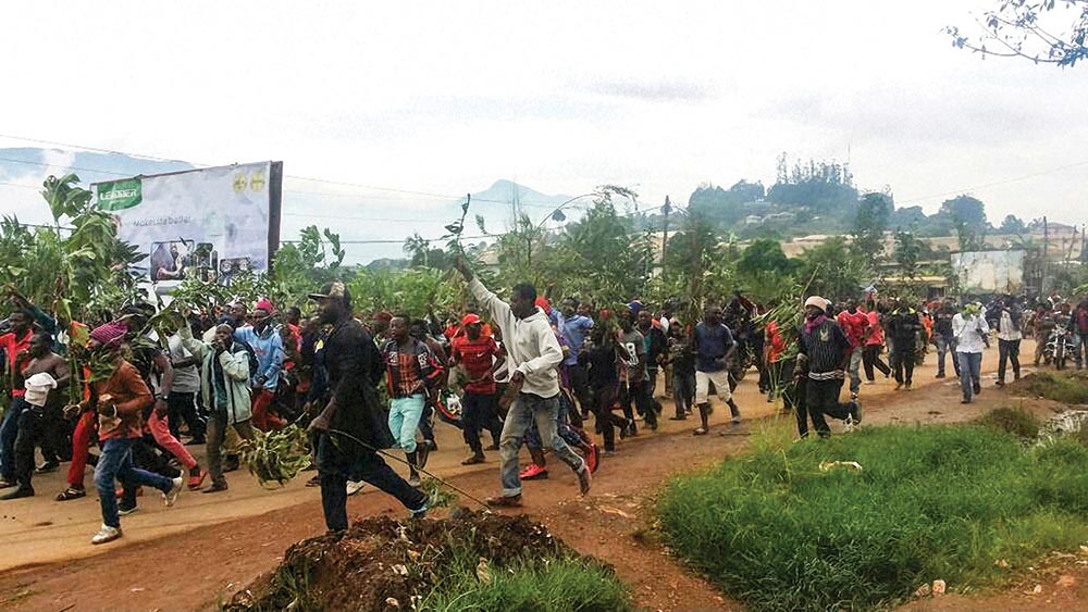 Demonstrators march Bamenda